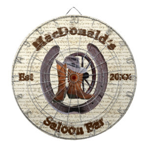 Western cowboy saloon bar dart board dartbord