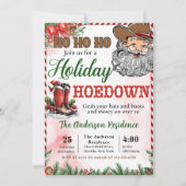 Western Cowboy Santa Christmas Hoedown Party Kaart (Voorkant)