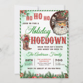 Western Cowboy Santa Christmas Hoedown Party Kaart (Voorkant)