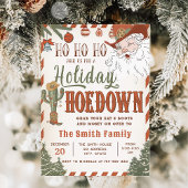 Western Cowboy Santa Christmas Hoedown Party Kaart