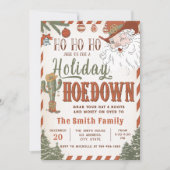 Western Cowboy Santa Christmas Hoedown Party Kaart (Voorkant)