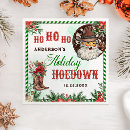 Western Cowboy Santa Christmas Hoedown Party Servet