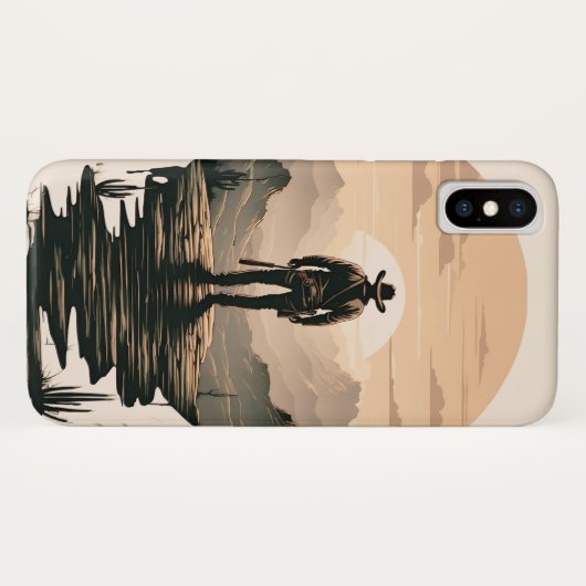 Western cowboy silhouet Case-Mate iPhone case (Achterkant (horizontaal))