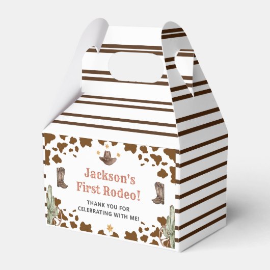 Western Cowboy Verjaardagsfeest Bedankdoosjes (Voorkant Zijde)