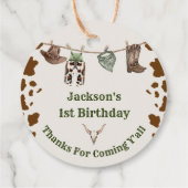 Western Cowboy Verjaardagsfeest Bedankjes Labels (Achterkant)