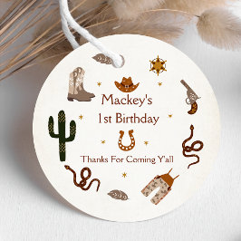 Western Cowboy Verjaardagsfeest Bedankjes Labels