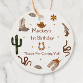 Western Cowboy Verjaardagsfeest Bedankjes Labels (Achterkant)