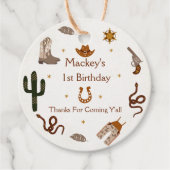 Western Cowboy Verjaardagsfeest Bedankjes Labels (Voorkant)