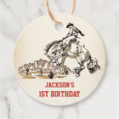 Western Cowboy Verjaardagsfeest Bedankjes Labels (Voorkant)