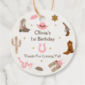 Western Cowboy Verjaardagsfeest Bedankjes Labels (Achterkant)