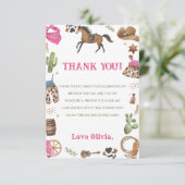 Western Cowboy Verjaardagsfeest Bedankkaart (Staand voorkant)