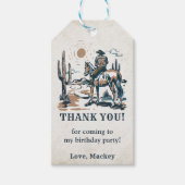 Western Cowboy Verjaardagsfeest Cadeaulabel (Voorkant)