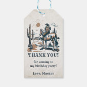 Western Cowboy Verjaardagsfeest Cadeaulabel (Achterkant)