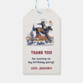 Western Cowboy Verjaardagsfeest Cadeaulabel (Achterkant)
