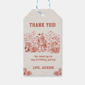 Western Cowboy Verjaardagsfeest Cadeaulabel (Achterkant)