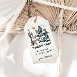 Western Cowboy Verjaardagsfeest Cadeaulabel