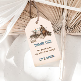 Western Cowboy Verjaardagsfeest Cadeaulabel