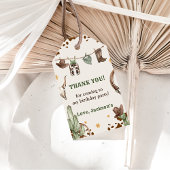 Western Cowboy Verjaardagsfeest Cadeaulabel