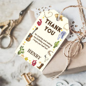 Western Cowboy Verjaardagsfeest Cadeaulabel