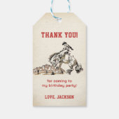 Western Cowboy Verjaardagsfeest Cadeaulabel (Achterkant)