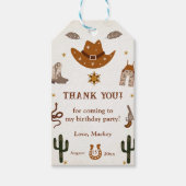 Western Cowboy Verjaardagsfeest Cadeaulabel (Voorkant)