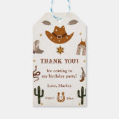 Western Cowboy Verjaardagsfeest Cadeaulabel (Achterkant)