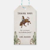 Western Cowboy Verjaardagsfeest Cadeaulabel (Voorkant)