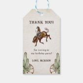Western Cowboy Verjaardagsfeest Cadeaulabel (Achterkant)