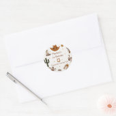 Western Cowboy Verjaardagsfeest Ronde Sticker (Envelop)
