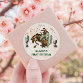 Western Cowboy Verjaardagsfeest Ronde Sticker