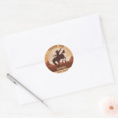Western Cowboy Verjaardagsfeest Ronde Sticker (Envelop)