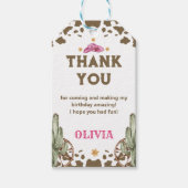 Western Cowboy Verjaardagsfeestje Bedankt Favor Cadeaulabel (Voorkant)