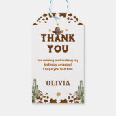 Western Cowboy Verjaardagsfeestje Bedankt Favor Cadeaulabel (Achterkant)