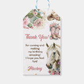 Western Cowboy Verjaardagsfeestje Bedankt Favor Cadeaulabel (Achterkant)
