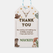 Western Cowboy Verjaardagsfeestje Bedankt Favor Cadeaulabel (Voorkant)