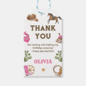 Western Cowboy Verjaardagsfeestje Bedankt Favor Cadeaulabel (Voorkant)