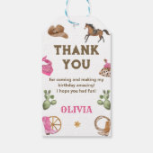 Western Cowboy Verjaardagsfeestje Bedankt Favor Cadeaulabel (Achterkant)