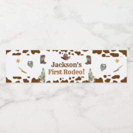 Western Cowboy Verjaardagsfeestje Waterflesje Labe Waterfles Etiket