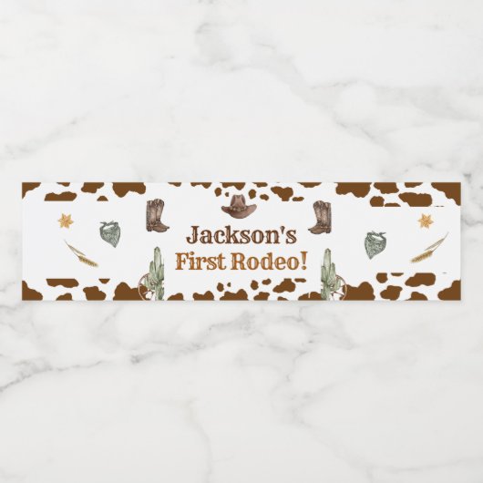 Western Cowboy Verjaardagsfeestje Waterflesje Labe Waterfles Etiket (Enkel label)