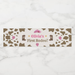 Western Cowboy Verjaardagsfeestje Waterflesje Labe Waterfles Etiket