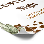 Western Cowboy Verjaardagsfeesttafelteken Poster (Hoek)