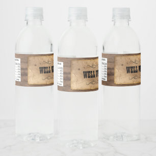 Western Cowboy Water Flaceletiket Waterfles Etiket