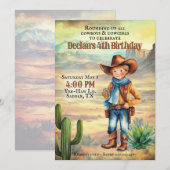 Western Cowboy Waterverf Stijl Verjaardagsfeest Kaart (Voorkant / Achterkant)