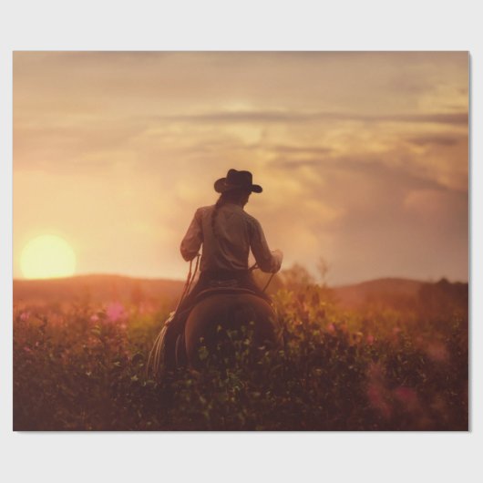 western cowboyportret cadeaupapier (Vlak)