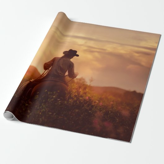western cowboyportret cadeaupapier (Uitgerold)