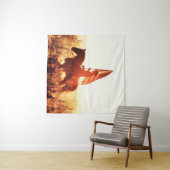 Western - cowboyportret met Amerikaanse vlag Wandkleed (In Situ (horizontaal))