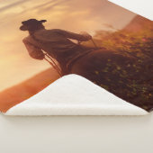 western cowboyportret sherpa deken (3/4)