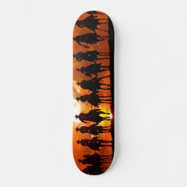 Western Cowboys zonsondergang wilde westen Skatebo Skateboard