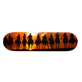 Western Cowboys zonsondergang wilde westen Skatebo Skateboard