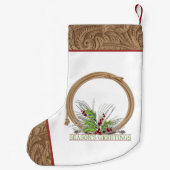 Western cowboytouw en spurs faux leer kleine kerstsok (Achterkant)